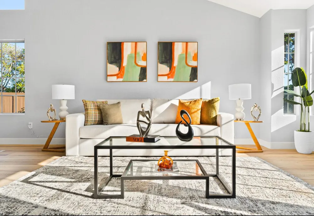 Designer arranging decor